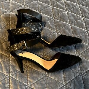 Joe’s Jeans black suede heels. Size 8. New